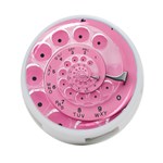 Retro Vintage Pink Rotary Dial Spiral Droste 4-Port USB Hub (One Side)