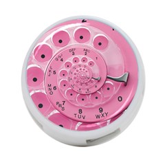 Retro Vintage Pink Rotary Dial Spiral Droste 4 Front