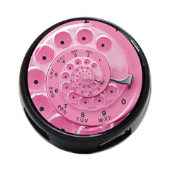 Retro Vintage Pink Rotary Dial Spiral Droste 4 Front