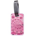 Retro Vintage Pink Rotary Dial Spiral Droste Luggage Tag (two sides)