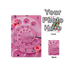 Retro Vintage Pink Rotary Dial Spiral Droste Playing Cards 54 (Mini) from ArtsNow.com Front - Heart2