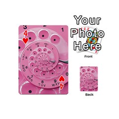 Retro Vintage Pink Rotary Dial Spiral Droste Playing Cards 54 (Mini) from ArtsNow.com Front - Heart4