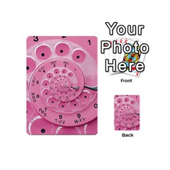 Retro Vintage Pink Rotary Dial Spiral Droste Playing Cards 54 (Mini) from ArtsNow.com Back