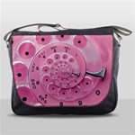 Retro Vintage Pink Rotary Dial Spiral Droste Messenger Bag