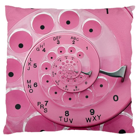 Retro Vintage Pink Rotary Dial Spiral Droste Large Cushion Case (One Side) from ArtsNow.com Front