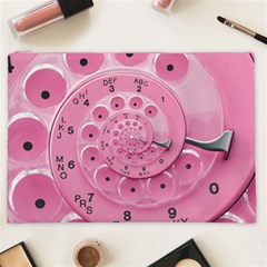 Retro Vintage Pink Rotary Dial Spiral Droste Cosmetic Bag (XXL) from ArtsNow.com Front