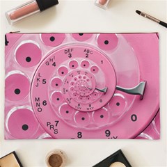 Retro Vintage Pink Rotary Dial Spiral Droste Cosmetic Bag (XXL) from ArtsNow.com Front