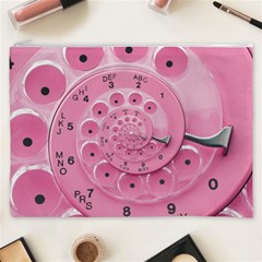 Retro Vintage Pink Rotary Dial Spiral Droste Cosmetic Bag (XXXL) from ArtsNow.com Front