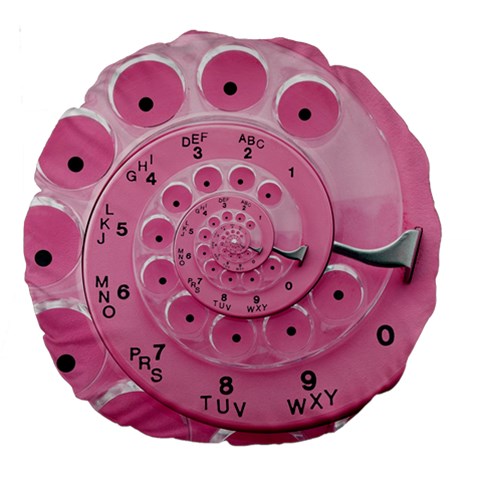 Retro Vintage Pink Rotary Dial Spiral Droste Large 18  Premium Round Cushion  from ArtsNow.com Front