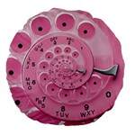 Retro Vintage Pink Rotary Dial Spiral Droste Large 18  Premium Round Cushion 