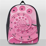 Retro Vintage Pink Rotary Dial Spiral Droste School Bag (XL)