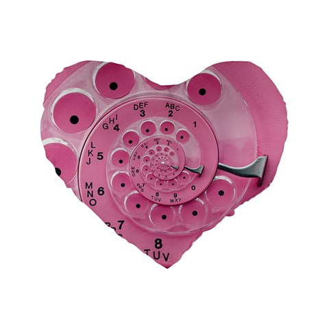 Retro Vintage Pink Rotary Dial Spiral Droste Standard 16  Premium Heart Shape Cushion  from ArtsNow.com Front