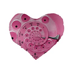 Retro Vintage Pink Rotary Dial Spiral Droste Standard 16  Premium Heart Shape Cushion  from ArtsNow.com Back