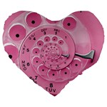 Retro Vintage Pink Rotary Dial Spiral Droste Large 19  Premium Heart Shape Cushion