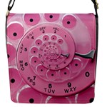 Retro Vintage Pink Rotary Dial Spiral Droste Flap Closure Messenger Bag (S)