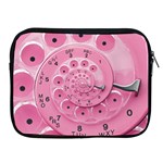 Retro Vintage Pink Rotary Dial Spiral Droste Apple iPad 2/3/4 Zipper Case