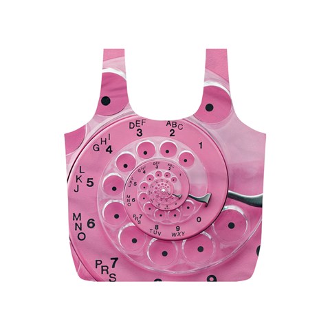 Retro Vintage Pink Rotary Dial Spiral Droste Full Print Recycle Bag (S) from ArtsNow.com Front