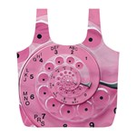 Retro Vintage Pink Rotary Dial Spiral Droste Full Print Recycle Bag (L)