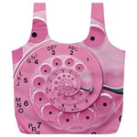 Retro Vintage Pink Rotary Dial Spiral Droste Full Print Recycle Bag (XL)