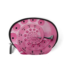 Retro Vintage Pink Rotary Dial Spiral Droste Accessory Pouch (Small) from ArtsNow.com Back