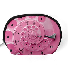 Retro Vintage Pink Rotary Dial Spiral Droste Accessory Pouch (Medium) from ArtsNow.com Back