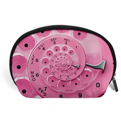 Retro Vintage Pink Rotary Dial Spiral Droste Accessory Pouch (Large) from ArtsNow.com Front