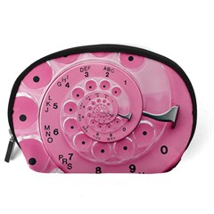 Retro Vintage Pink Rotary Dial Spiral Droste Accessory Pouch (Large) from ArtsNow.com Back