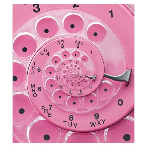 Retro Vintage Pink Rotary Dial Spiral Droste Drawstring Pouch (Small) from ArtsNow.com Back