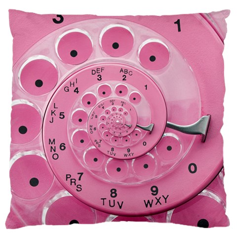 Retro Vintage Pink Rotary Dial Spiral Droste Large Flano Cushion Case (One Side) from ArtsNow.com Front