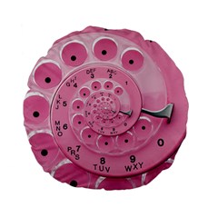 Retro Vintage Pink Rotary Dial Spiral Droste Standard 15  Premium Flano Round Cushion  from ArtsNow.com Front