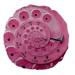 Retro Vintage Pink Rotary Dial Spiral Droste Large 18  Premium Flano Round Cushion  from ArtsNow.com Front