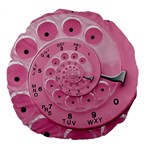 Retro Vintage Pink Rotary Dial Spiral Droste Large 18  Premium Flano Round Cushion 