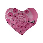 Retro Vintage Pink Rotary Dial Spiral Droste Standard 16  Premium Flano Heart Shape Cushion 