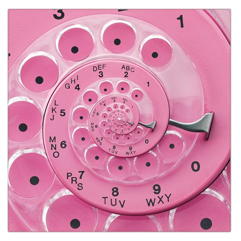 Retro Vintage Pink Rotary Dial Spiral Droste Large Satin Scarf (Square) from ArtsNow.com Front