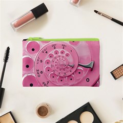 Retro Vintage Pink Rotary Dial Spiral Droste Cosmetic Bag (XS) from ArtsNow.com Front