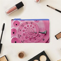 Retro Vintage Pink Rotary Dial Spiral Droste Cosmetic Bag (XS) from ArtsNow.com Front