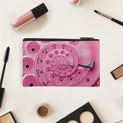 Retro Vintage Pink Rotary Dial Spiral Droste Cosmetic Bag (XS) from ArtsNow.com Back