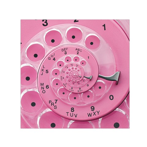 Retro Vintage Pink Rotary Dial Spiral Droste Small Satin Scarf (Square) from ArtsNow.com Front