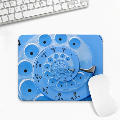 Retro Vintage Blue Rotary Dial Spiral Droste Small Mousepad from ArtsNow.com Front