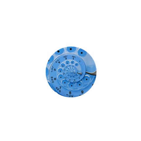 Retro Vintage Blue Rotary Dial Spiral Droste 1  Mini Button from ArtsNow.com Front