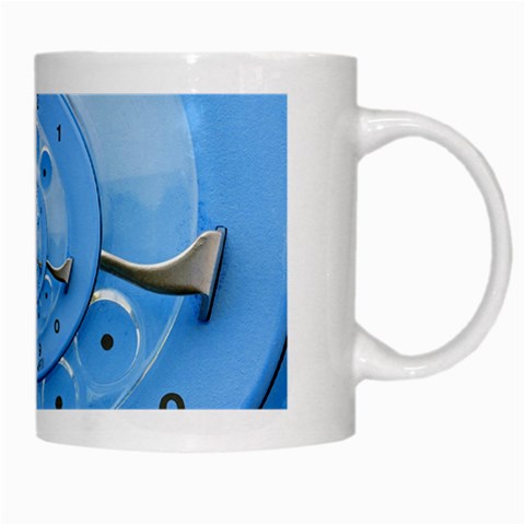 Retro Vintage Blue Rotary Dial Spiral Droste White Mug from ArtsNow.com Right