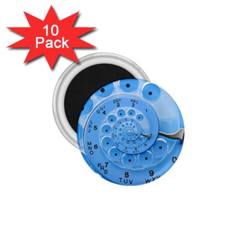 Retro Vintage Blue Rotary Dial Spiral Droste 1.75  Magnet (10 pack)  from ArtsNow.com Front