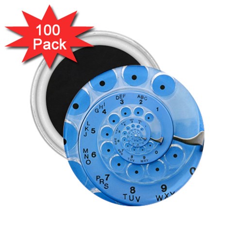 Retro Vintage Blue Rotary Dial Spiral Droste 2.25  Magnet (100 pack)  from ArtsNow.com Front