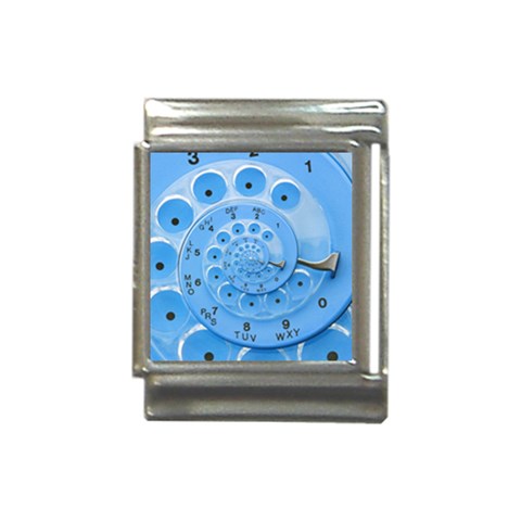 Retro Vintage Blue Rotary Dial Spiral Droste Italian Charm (13mm) from ArtsNow.com Front