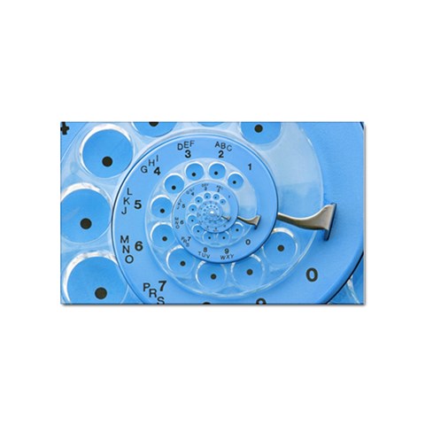 Retro Vintage Blue Rotary Dial Spiral Droste Sticker (Rectangular) from ArtsNow.com Front