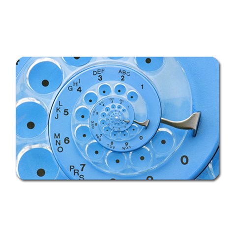 Retro Vintage Blue Rotary Dial Spiral Droste Magnet (Rectangular) from ArtsNow.com Front