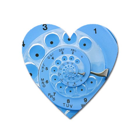 Retro Vintage Blue Rotary Dial Spiral Droste Magnet (Heart) from ArtsNow.com Front