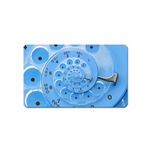 Retro Vintage Blue Rotary Dial Spiral Droste Magnet (Name Card) from ArtsNow.com Front