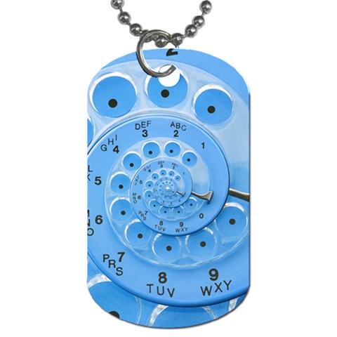 Retro Vintage Blue Rotary Dial Spiral Droste Dog Tag (One Side) from ArtsNow.com Front