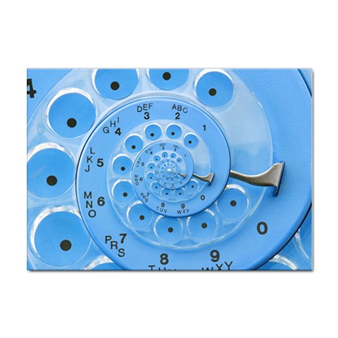 Retro Vintage Blue Rotary Dial Spiral Droste Sticker A4 (10 pack) from ArtsNow.com Front